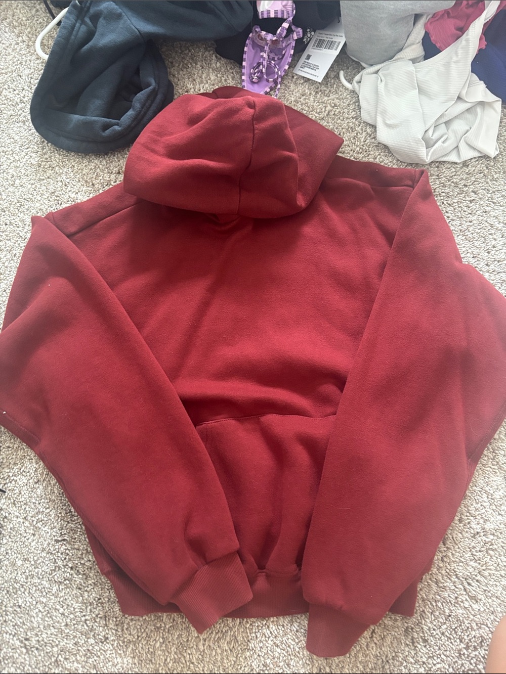 SKIMS Burgundy Red Hoodie Sweatshirt